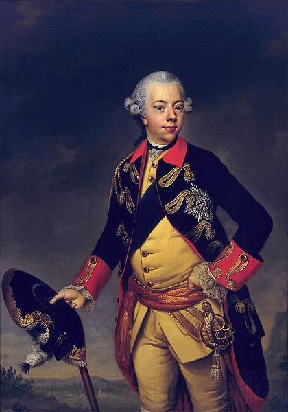 Johann Georg Ziesenis Portrait of Stadholder Willem V Norge oil painting art